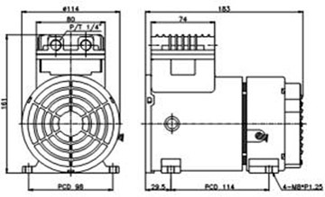 OIL LESS AIR COMP PISTON TYPE 1 specs